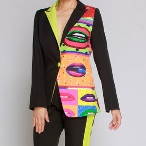 Latiste unique abstract colorblock blazer.  Sz 1x